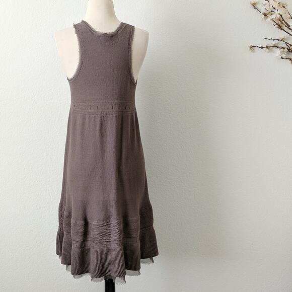Bimba Y Lola Brown Knit Dress Lace Bohemian Large - Picture 4 of 10